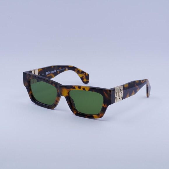 Palm Angels PERI10J MAGNOLIA 6055 Sunglasses Havana Rectangle Frame,Green Lenses - Picture 4 of 9